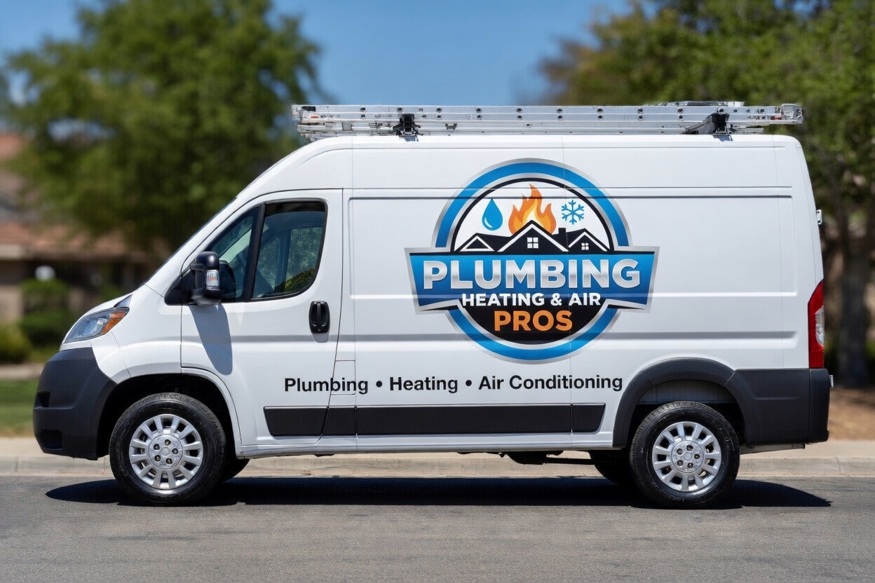 Local plumbing heating and air service van serving Santa Clara