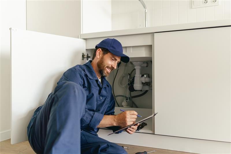 Residential plumber providing service in a Santa Clara home